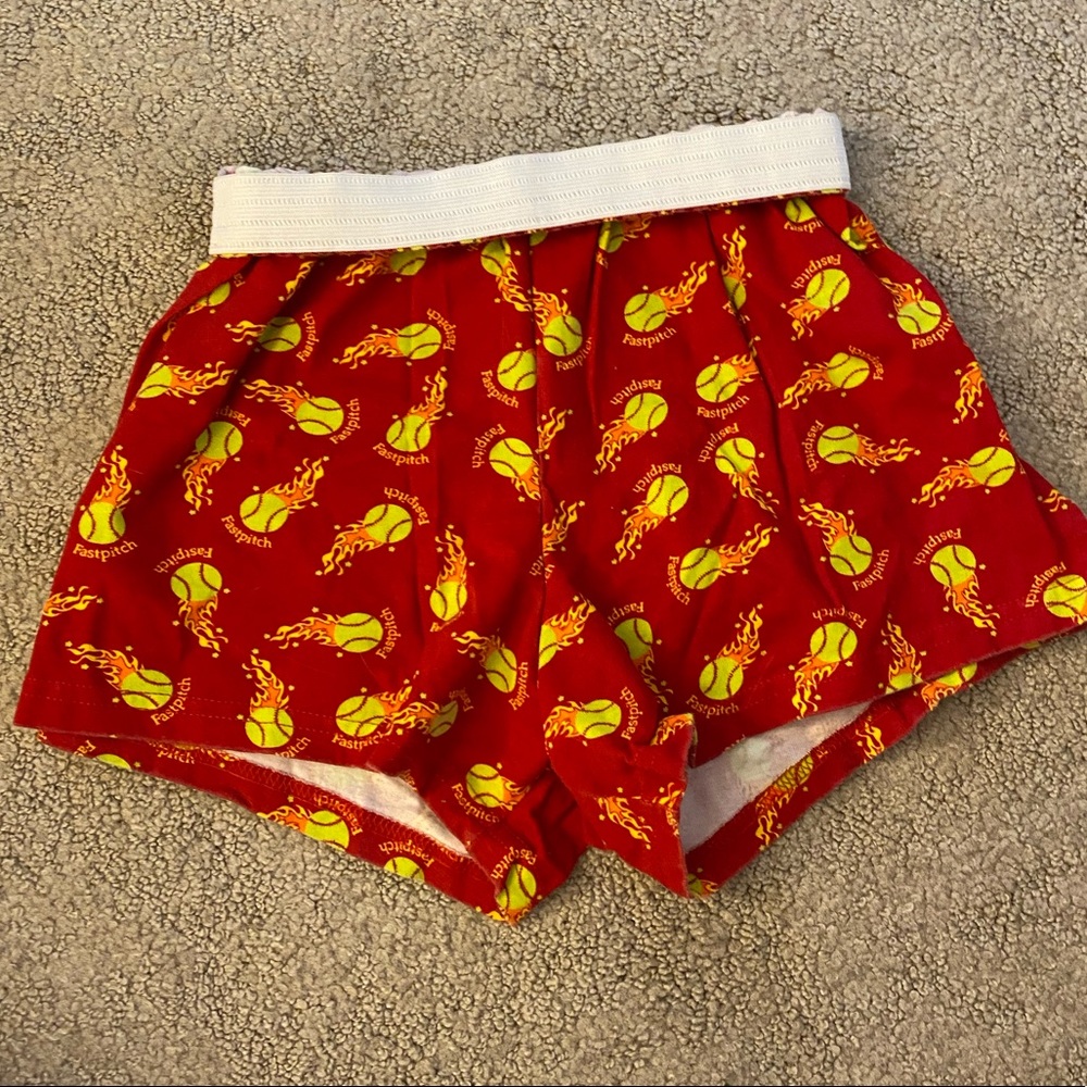 Red Soffe Fastpitch Softball Shorts